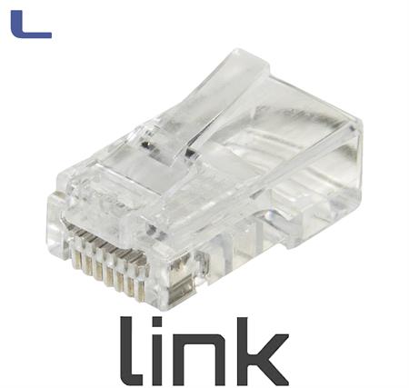 plug rj45 cat.5e per filo flessibile con fori conf.100pz *215