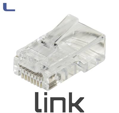 plug rj45 cat.5e per filo flessibile con fori conf.100pz *215