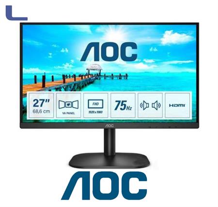 monitor 27 AOC  full hd multimediale vga-hdmi black *523