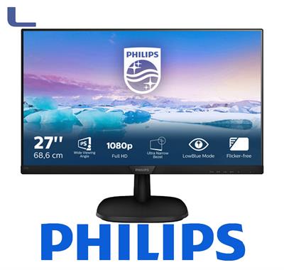 monitor 27 philips ips full hd hdmi dvi vga black *273