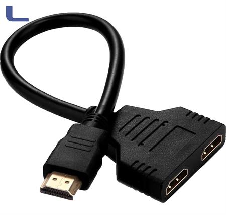 sdoppiatore hdmi maschio - 2 femmina 20cm*254