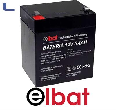 batteria al piombo 12v 5.4ah elbat faston grande *572