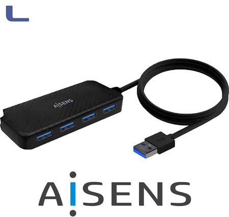 hub usb 3.0 4 porte e adattatore lan gigabit grey aisens 60cm