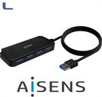 hub usb 3.0 4 porte e adattatore lan gigabit grey aisens 60cm