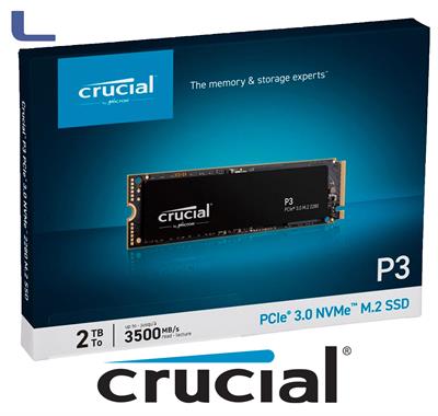 hd ssd crucial NVME M.2 2tb pcie 3.0 *677