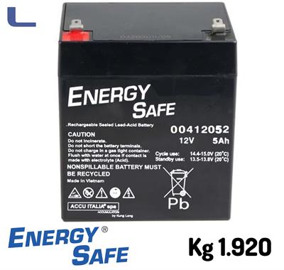 batteria al piombo 12v 5ah energy safe faston grande *742