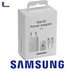 alimentatore usb 15w 3a + cavo usb type c samsung white *273