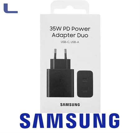 alimentatore 2 type c 35w-15w super fast charger samsung black